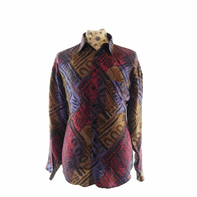 80s Vibrant Purple Long Sleeved Shirt - M