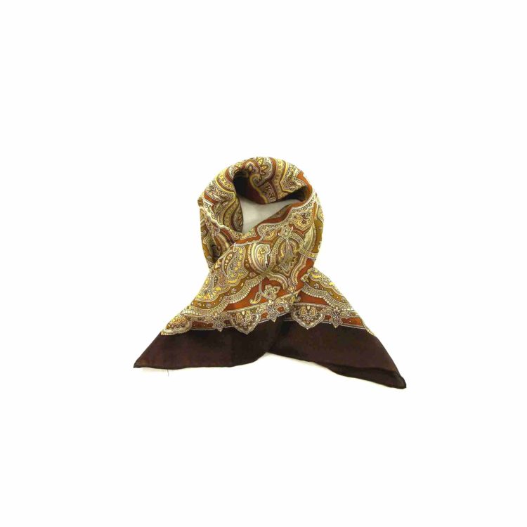 Brown Paisley Printed Head Scarf