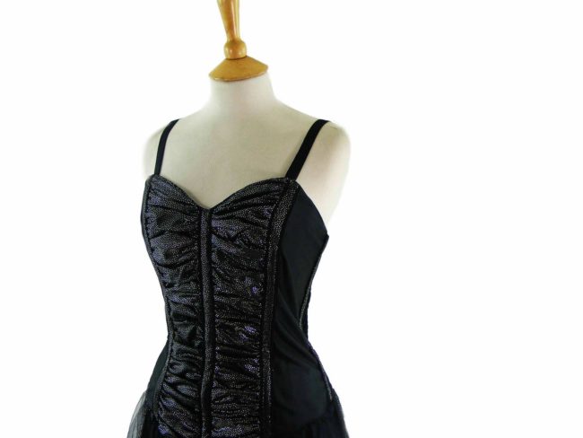 90s Black Sparkly Netted Dress - 8 - Image 3