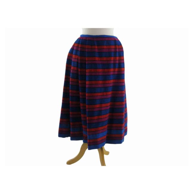 60s Colorful Striped Pleated Skirt - 6