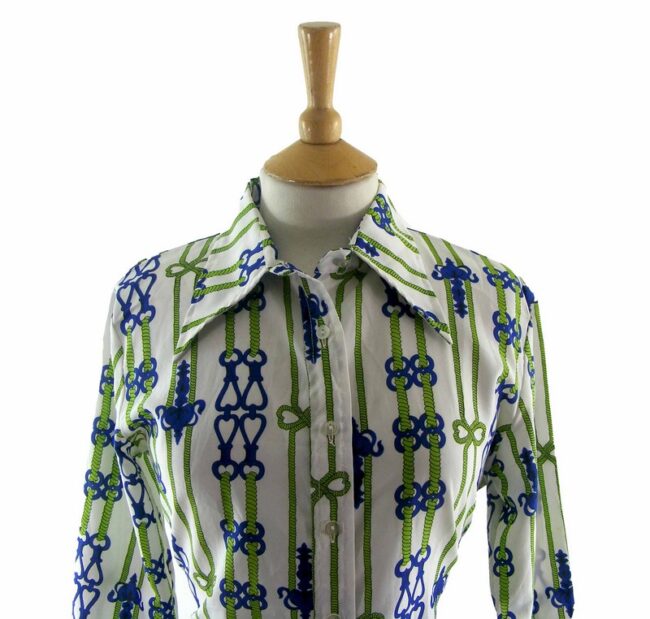 70s Rope Graphic Long Sleeve Blouse - 14 - Image 2
