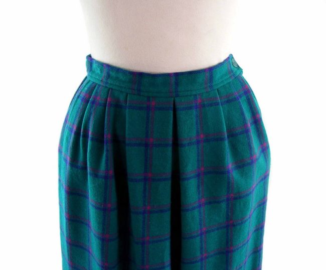 70s Pendleton Green Gridded Skirt - 6 - Image 3