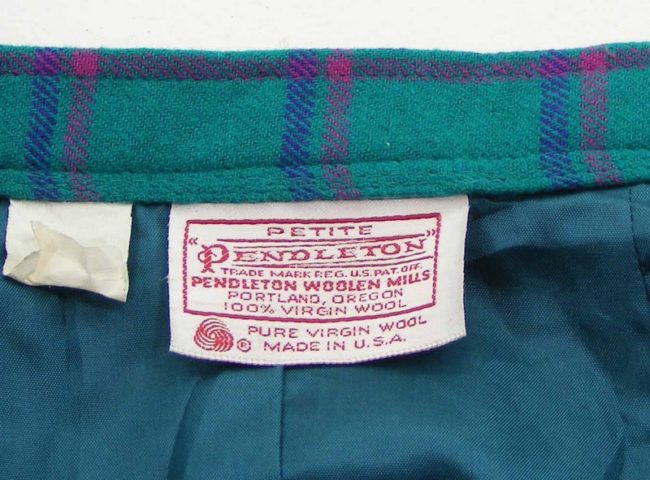 70s Pendleton Green Gridded Skirt - 6 - Image 2