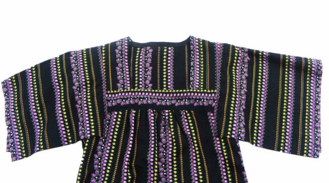 70s Floral Striped Square Sleeved Blouse - 8 - Image 2