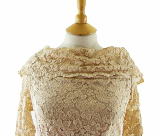 90s Cream Lace 3/4 Sleeve Blouse - 10 - Image 2
