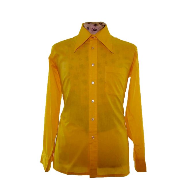 70s Bright Yellow Long Sleeve Shirt