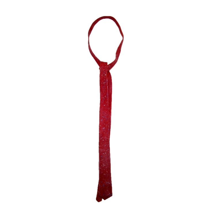 60s Slim Red Speckled Leather Tie