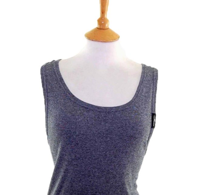 Womens Dark Grey Cotton Vest Top - 8 - Image 2