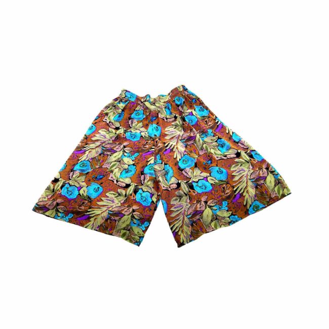 90s Khaki Floral Cropped Culottes