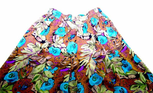 90s Khaki Floral Cropped Culottes - 12 - Image 2