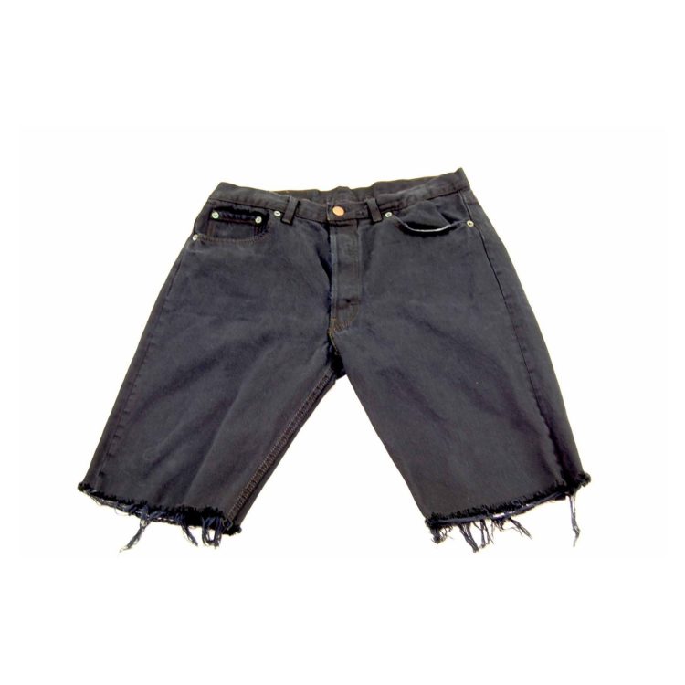 Levis Navy Denim Cropped Shorts