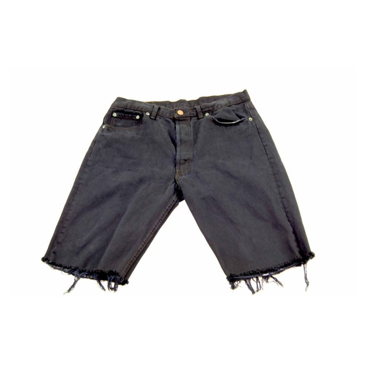 Levis Navy Denim Cropped Shorts