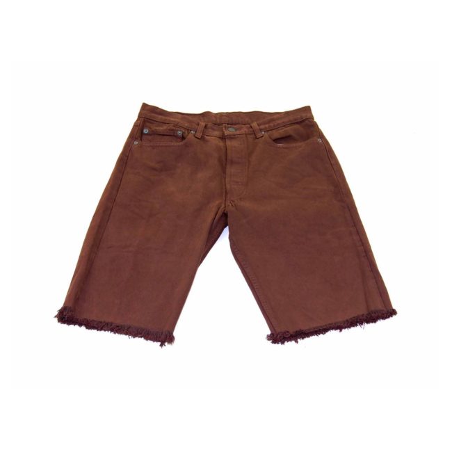 Levis Brown Denim Cropped Shorts