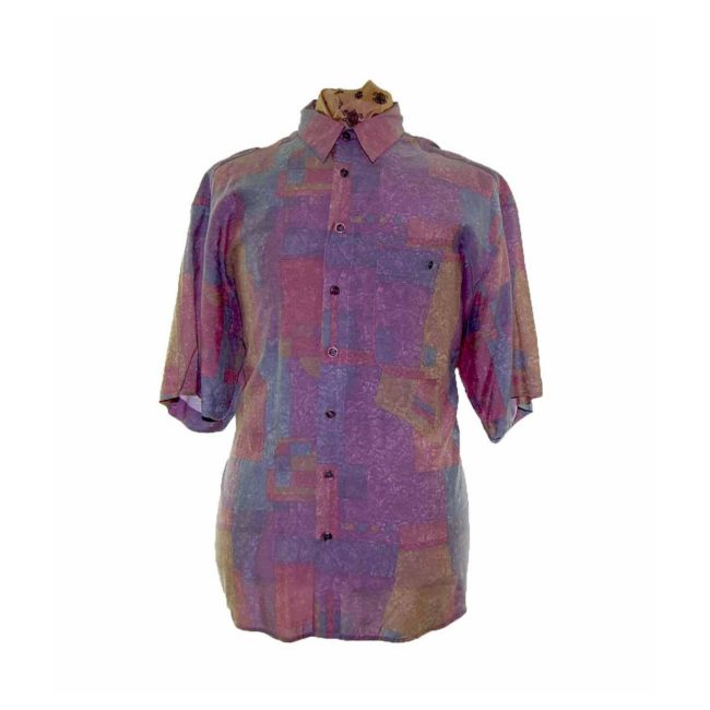 80s Pastel Block Short Sleeve Shirt - XXL