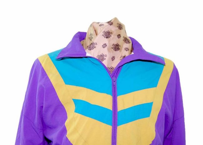80s Purple Contrast Shell Suit Two Piece - M - Image 3