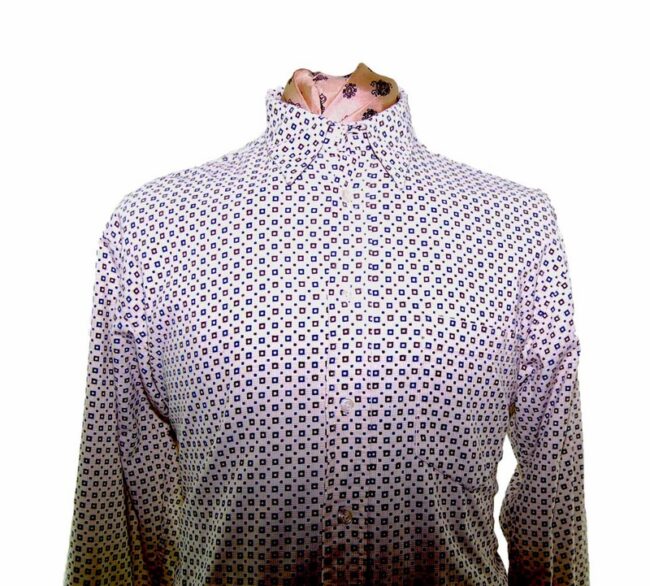 70s White Spotted Corduroy Shirt - L - Image 2