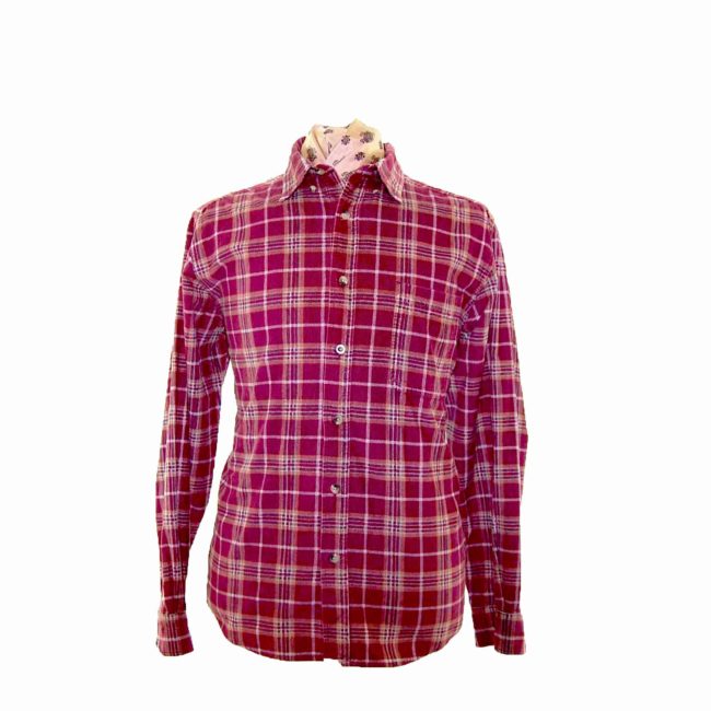 90s Plum Checked Corduroy Shirt