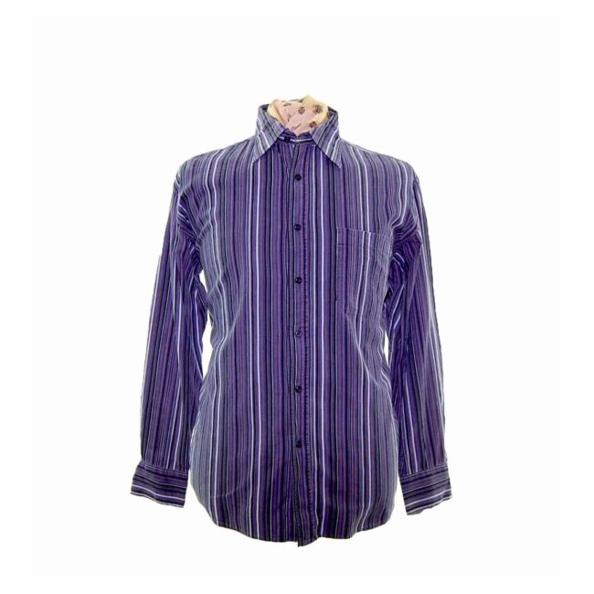 90s Purple Striped Corduroy Shirt