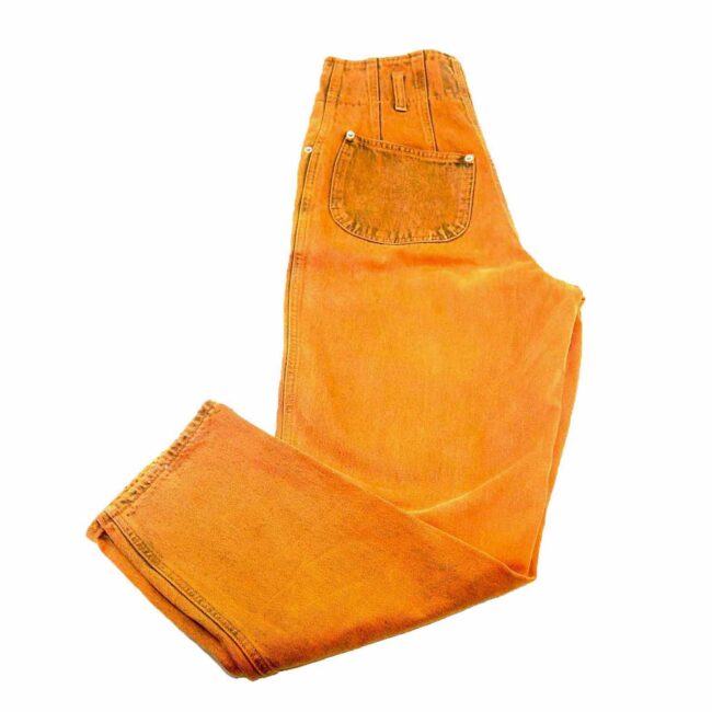 90s Orange Wash Denim Mom Jeans - 10 - Image 3