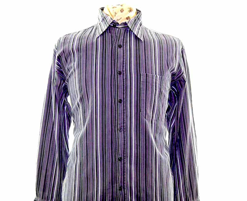 90s Purple Striped Corduroy Shirt Blue 17 Vintage Clothing 90s Purple Striped Corduroy Shirt Blue 17 Vintage Clothing