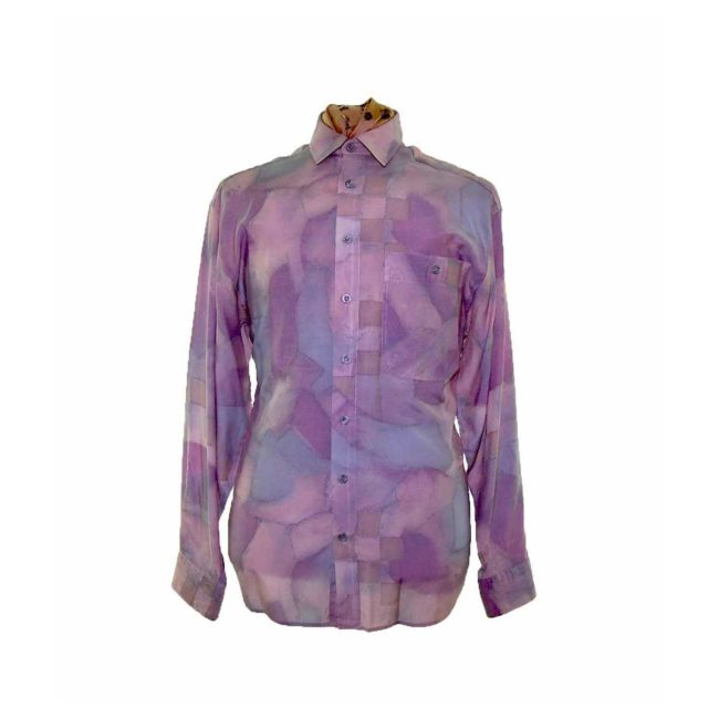 80s Pink Gradient Long Sleeve Shirt - XL
