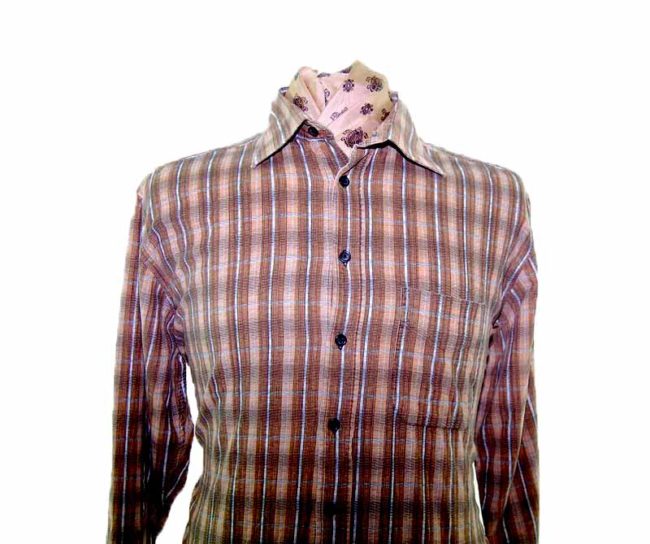 90s Tan Checked Corduroy Shirt - XL - Image 2