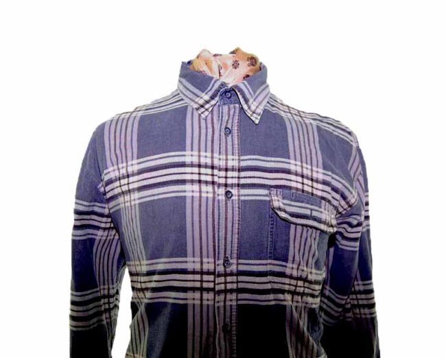 90s Grey Check Corduroy Shirt - XXL - Image 2