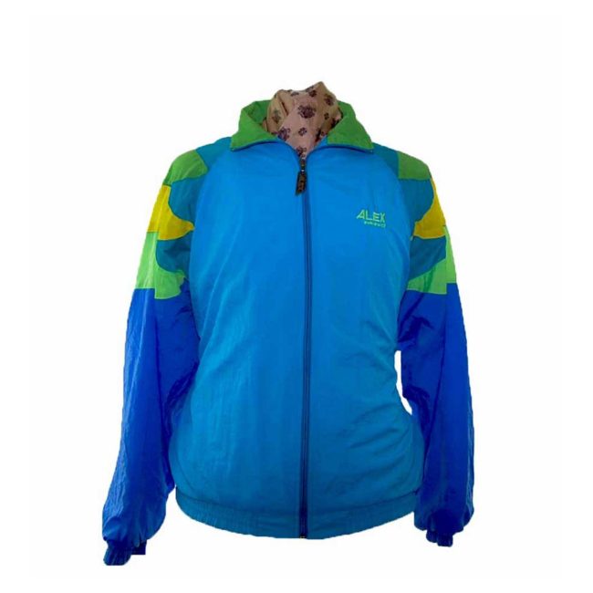 80s Blue Green Shell Suit Two Piece - L