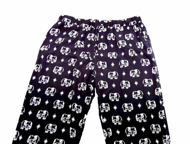 90s Black Boho Elephant Trousers - 14 - Image 2