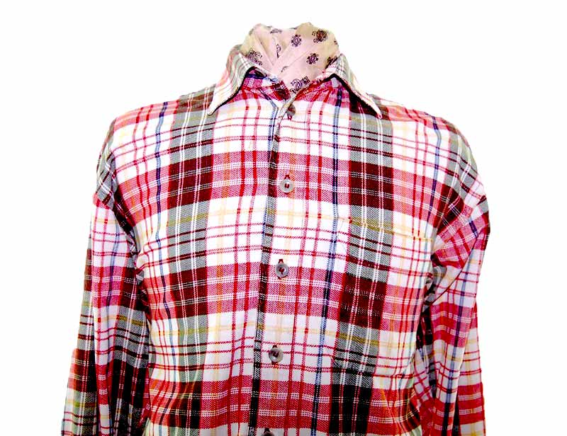 90s Red Checked Corduroy Shirt - L - Image 2