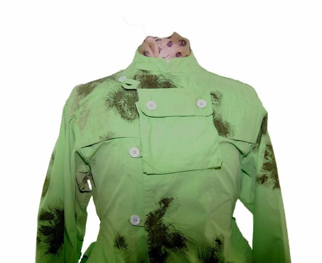 90s Military Tie Dye Bright Green Military Parka - L - Image 2