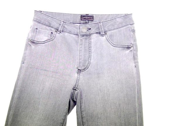 90s Grey Skinny High Waisted Jeans - 8 - Image 2