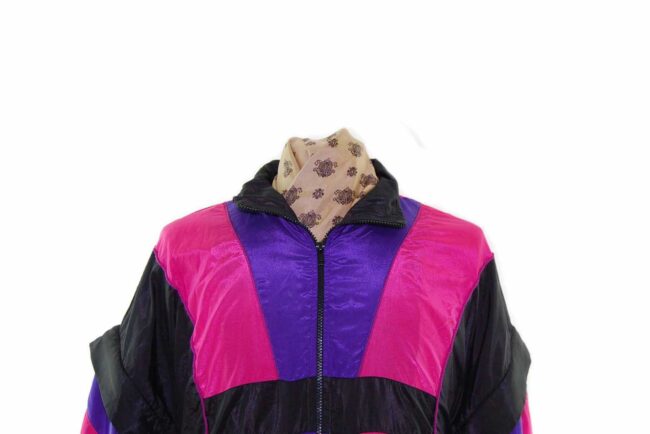 90s Neon Black Shell Suit Top - XXL - Image 2