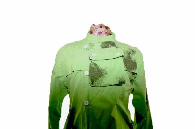 90s Military Tie Dye Lime Green Jacket - L - Image 2