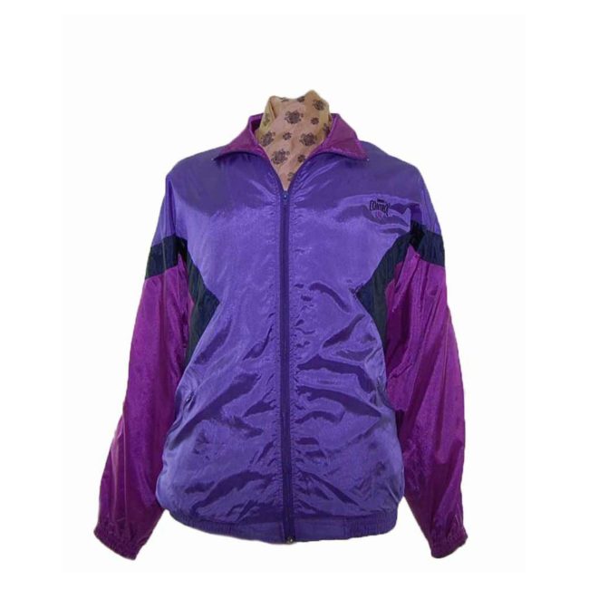 90s Magenta Purple Shell Suit Top - XL