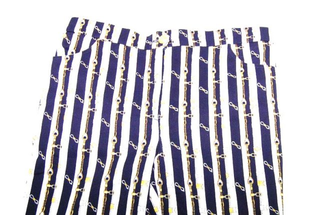 90s Striped Gold Chain Print Straight Jeans - 10 - Image 2