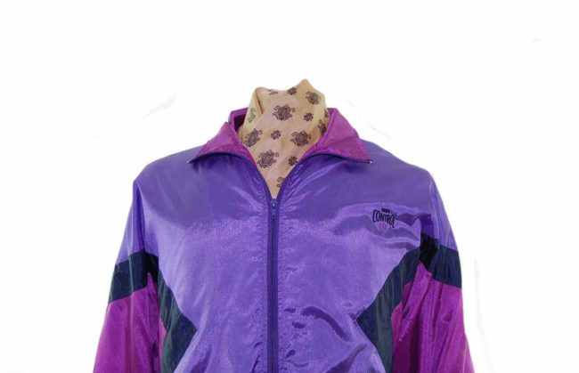 90s Magenta Purple Shell Suit Top - XL - Image 2
