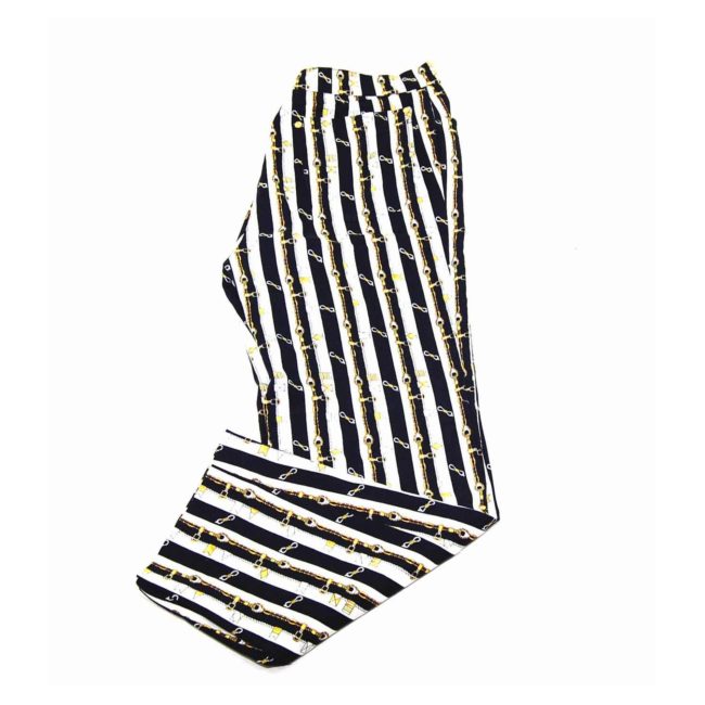 90s Striped Gold Chain Print Straight Jeans - 10 - Image 3