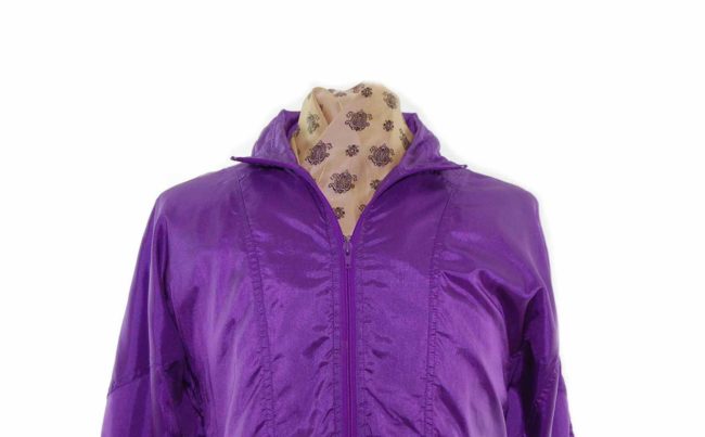 90s Purple Shell Suit Top - L - Image 2