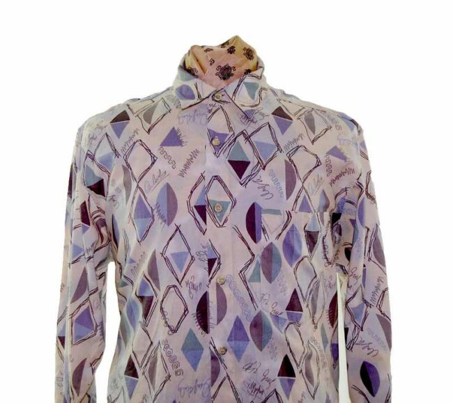 80s Diamond Design Long Sleeve Shirt - XL - Image 2
