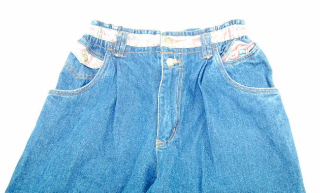 90s Colorful Fabric Detailed Mom Jeans - 8 - Image 2