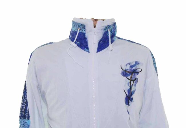 90s Adidas White Print Shell Suit Top - XXL - Image 2