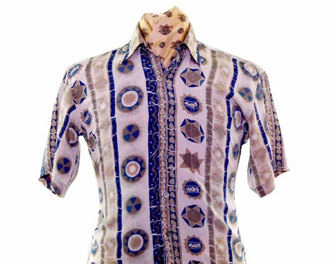 80s Sun Print Short Sleeve Shirt - M - Image 2