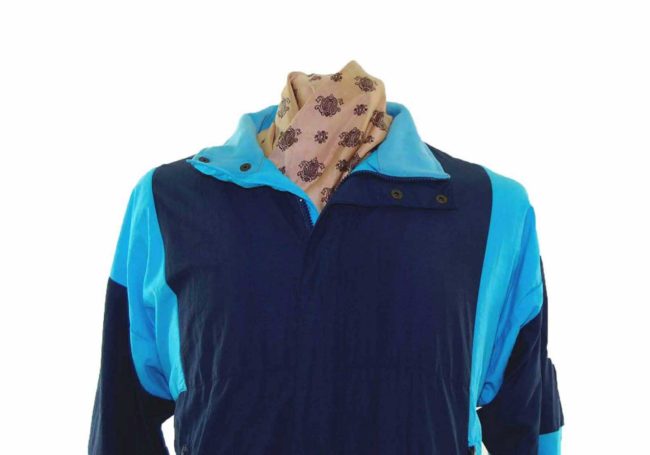 90s Navy Blue Contrast Shell Suit Top - M - Image 2