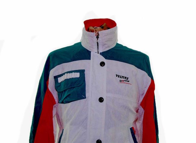 90s White Sporty Shell Suit Top - L - Image 2