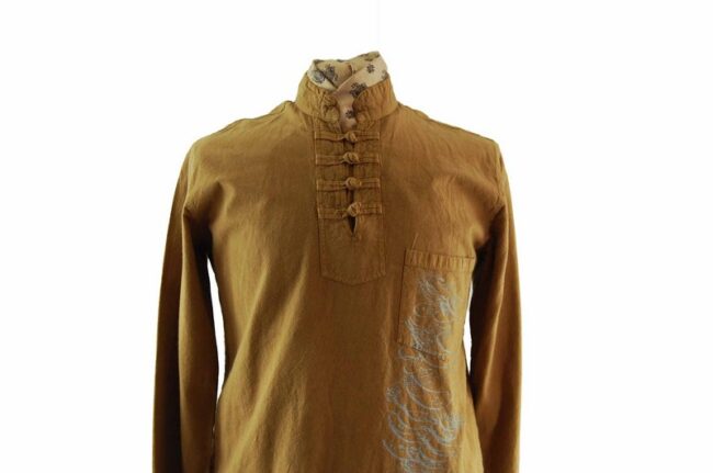 70s Boho Long Sleeve Shirt - M - Image 2