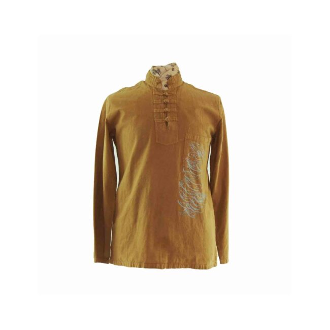 70s Boho Long Sleeve Shirt - M