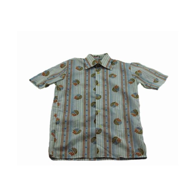 70s Short Sleeve Striped Shirt - S