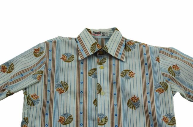 70s Short Sleeve Striped Shirt - S - Image 2