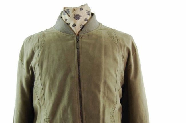 90s Brown Suede Bomber Jacket - L - Image 2